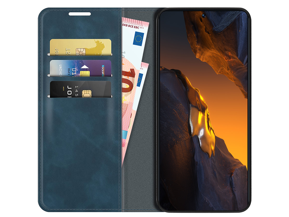 Slimfit Wallet Xiaomi Poco F Hoesje Blauw