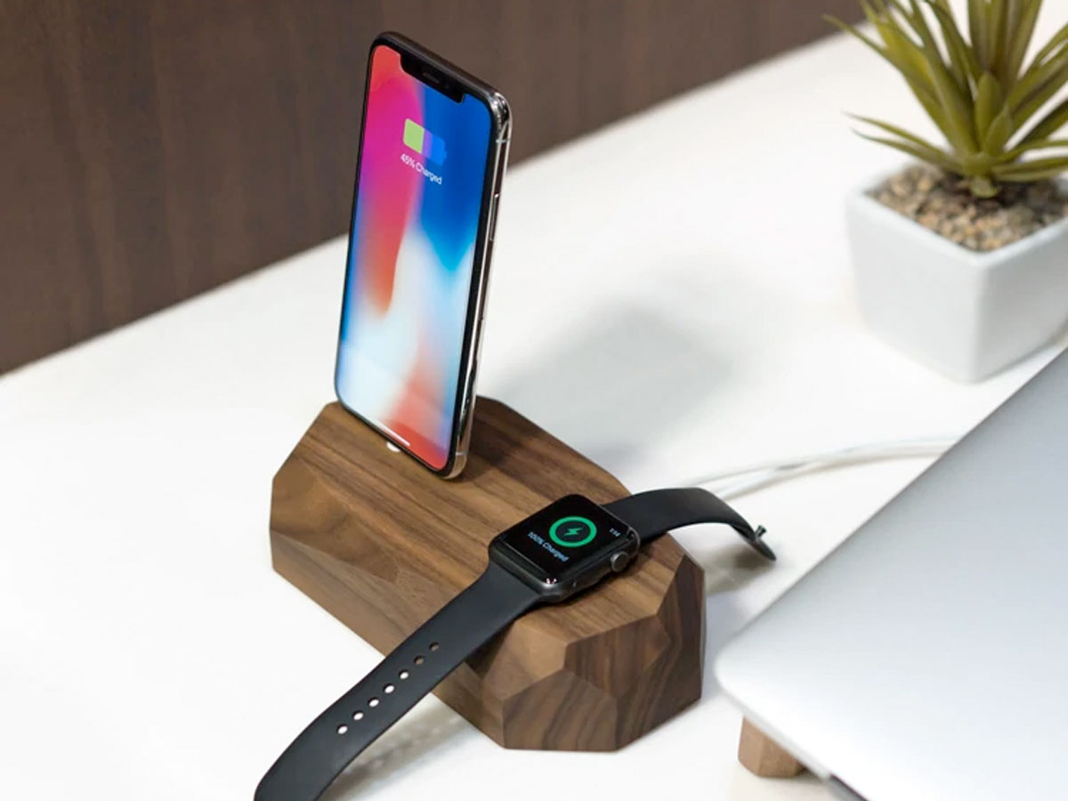 Oakywood Combo Dock Eiken - Houten USB-C & Apple Watch Dock