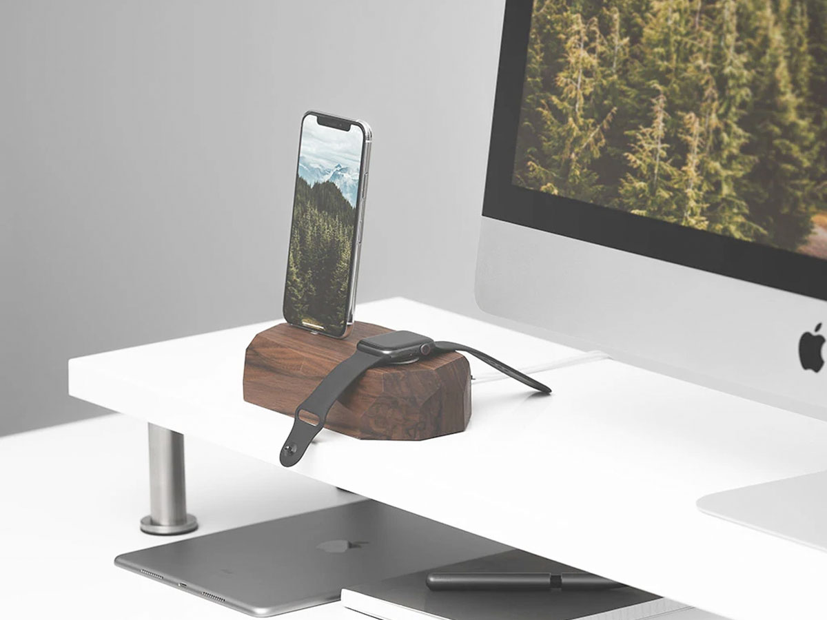 Oakywood Combo Dock Eiken - Houten USB-C & Apple Watch Dock