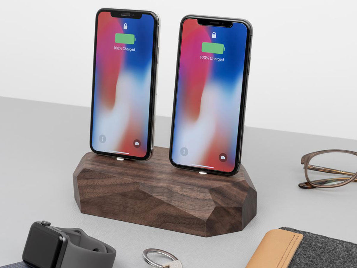 Oakywood Dual Dock Walnut - Houten Dual Dock USB-C