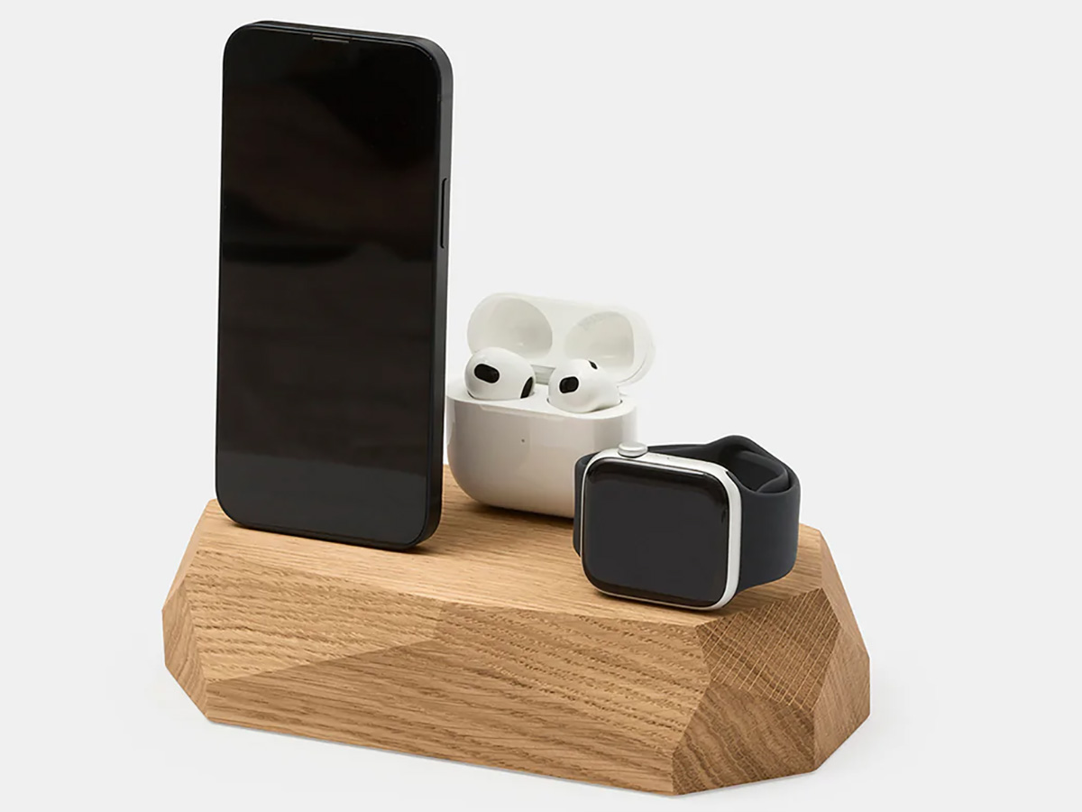 Oakywood Triple Dock Oak - Houten USB-C & Apple Watch Dock