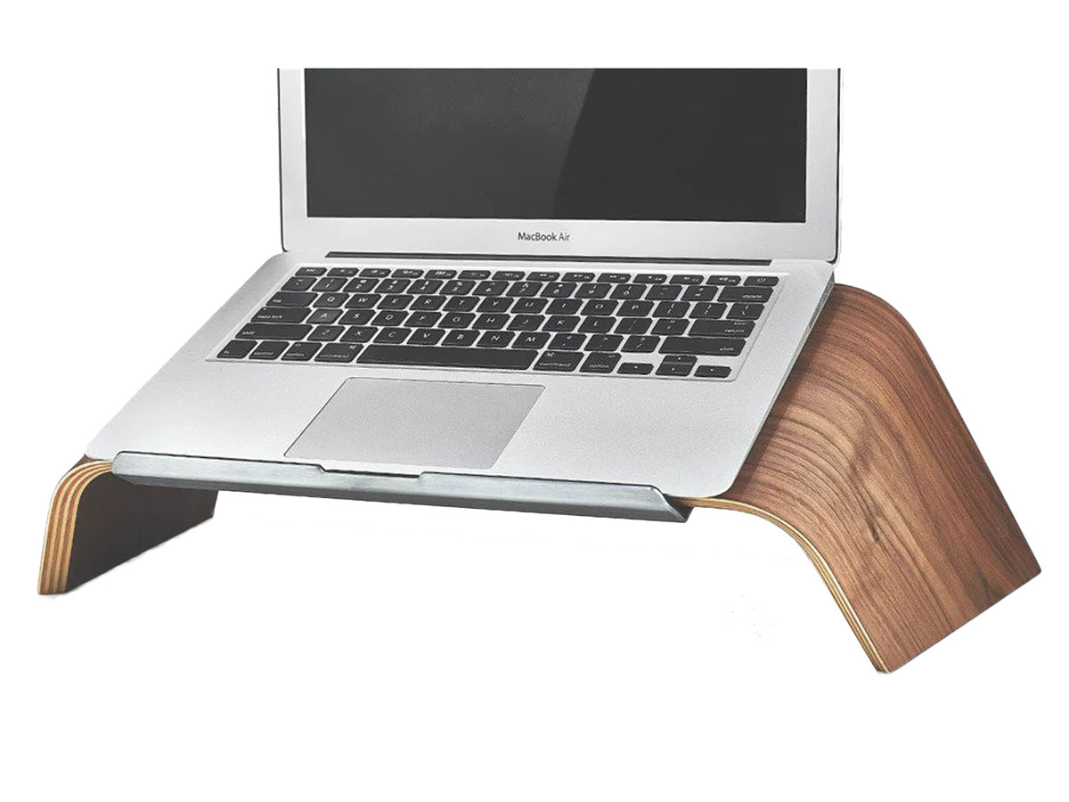 veiligheid herhaling explosie Samdi Houten Laptopstandaard MacBook Stand | Walnoot