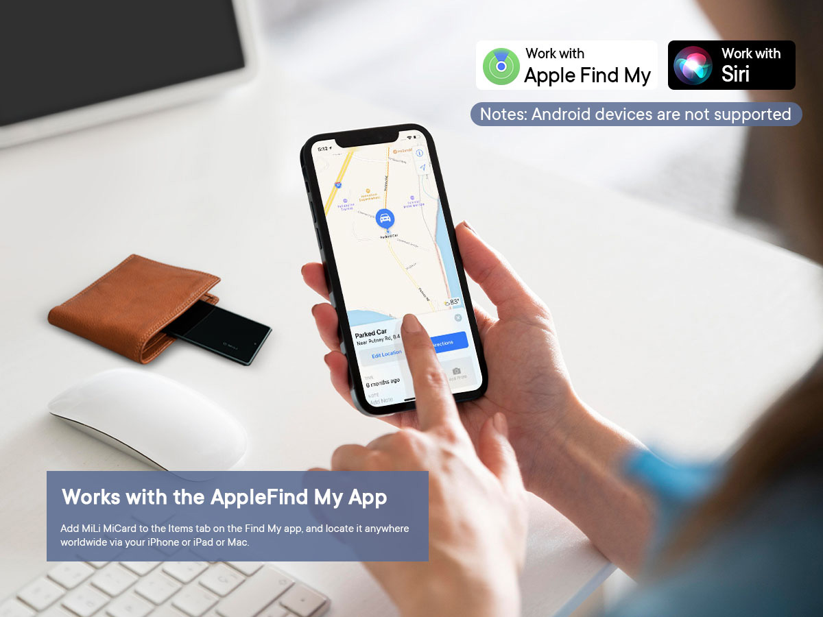 MiLi MiCard Tracker en NFC Visitekaart - Werkt met Apple Find My app!