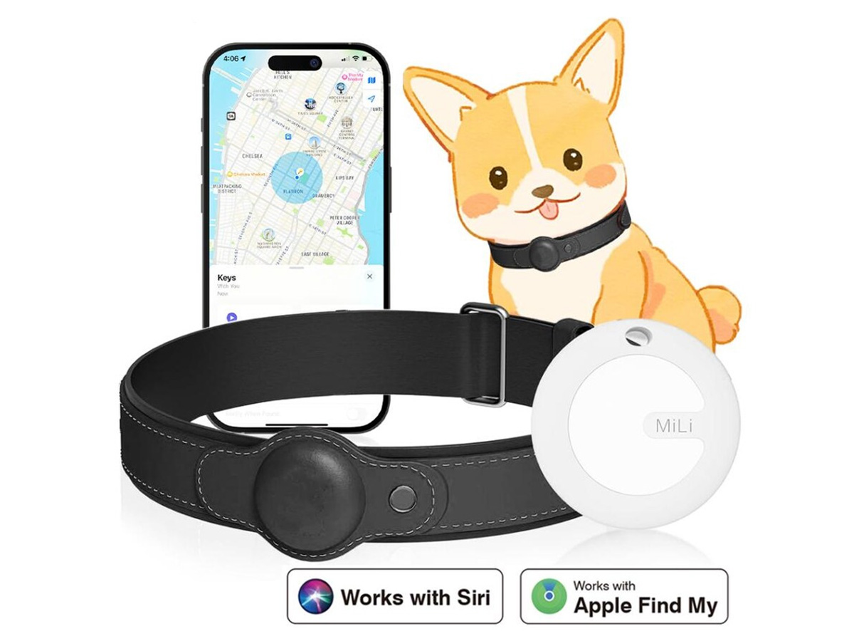 MiLi MiCollar Halsband met Tracker - Maat L - Werkt met Apple Find My app!