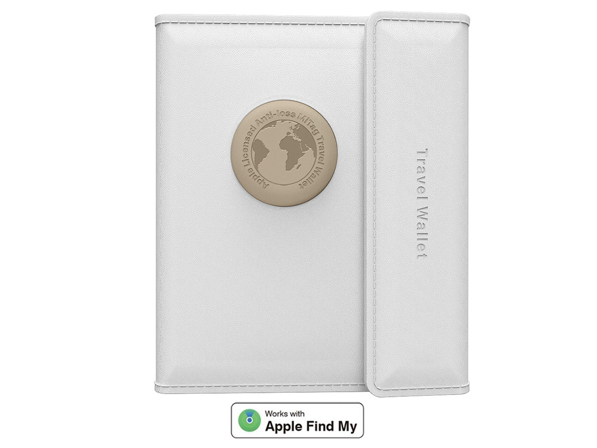 MiLi MiTag Travel Wallet Wit Paspoorthoes met Tracker - Werkt met Apple Find My app!