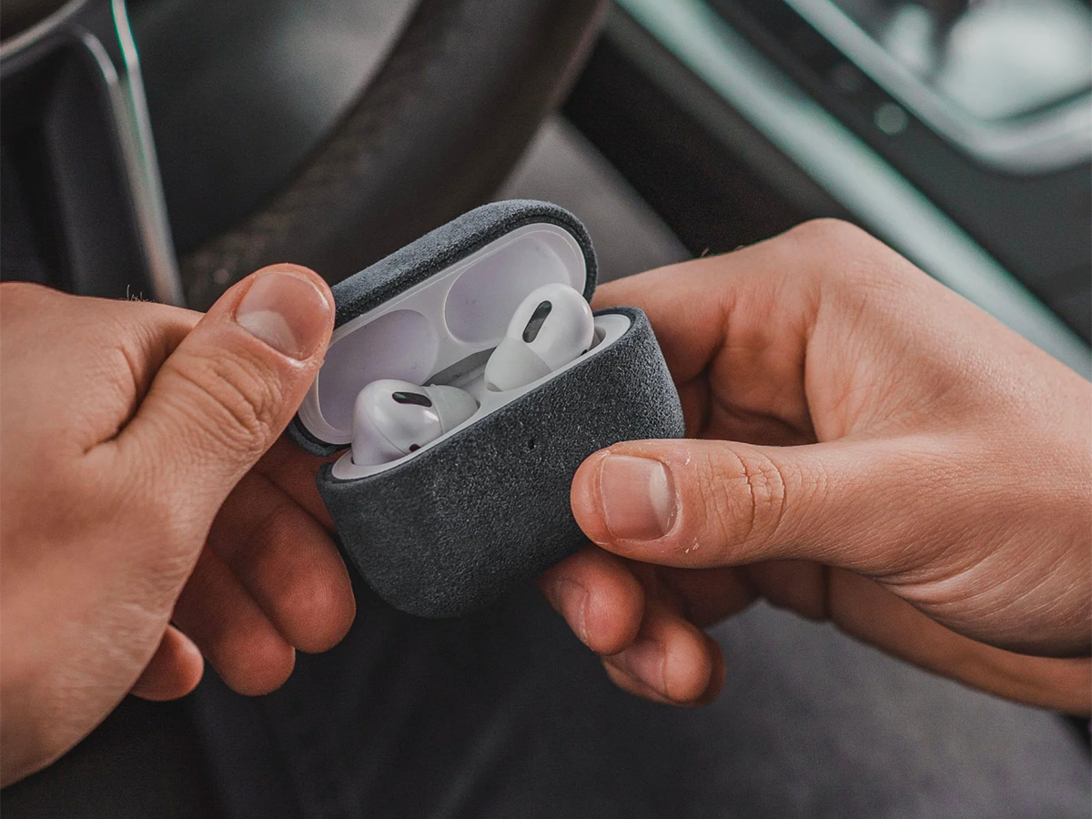 Alcanside Alcantara Case Nardo Grey - AirPods 4 Hoesje