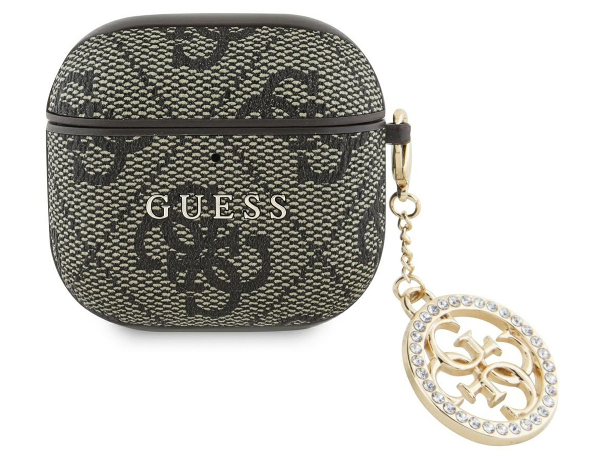 Guess 4G Monogram Charm Case Bruin - AirPods 4 Case Hoesje