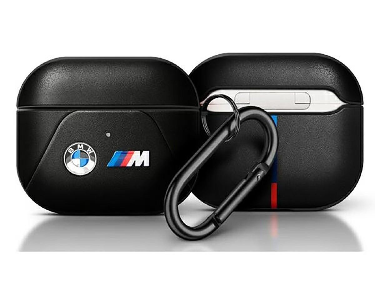 BMW M Leather Case Zwart - AirPods Pro 2nd Gen Case Hoesje