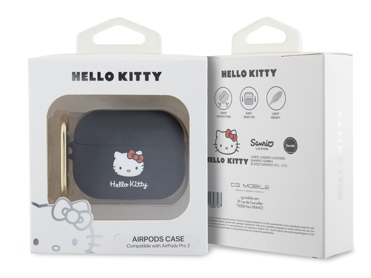 Hello Kitty Silicone Case Zwart - AirPods Pro 2nd Gen Case Hoesje