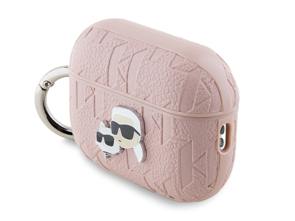 Karl Lagerfeld Ikonik Duo Monogram Case Roze - AirPods Pro 1 & 2 Case Hoesje