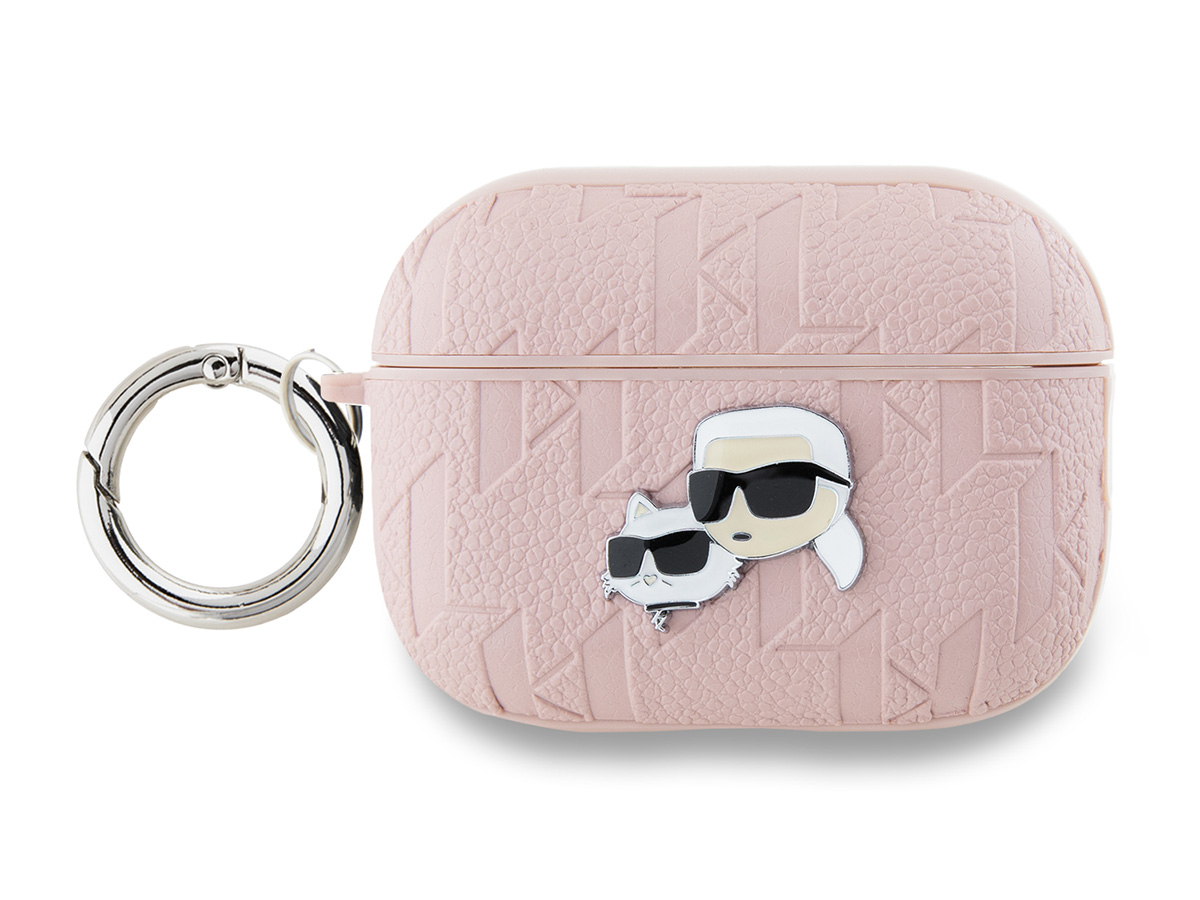 Karl Lagerfeld Ikonik Duo Monogram Case Roze - AirPods Pro 1 & 2 Case Hoesje