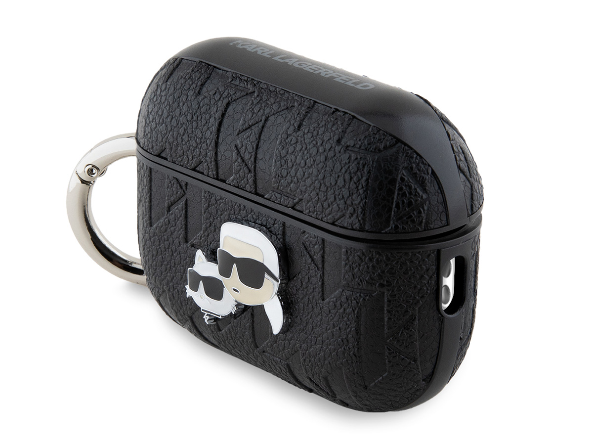 Karl Lagerfeld Ikonik Duo Monogram Case Zwart - AirPods Pro 1 & 2 Case Hoesje