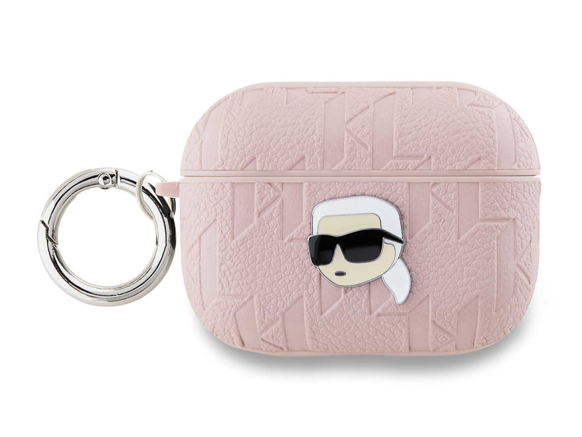 Karl Lagerfeld Ikonik Karl Monogram Case Roze - AirPods Pro 1 & 2 Case Hoesje