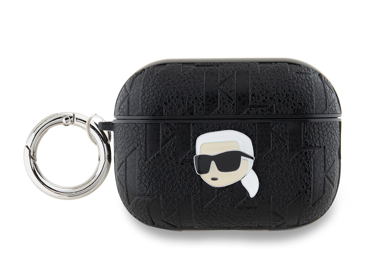 Karl Lagerfeld Ikonik Karl Monogram Case Zwart - AirPods Pro 1 & 2 Case Hoesje