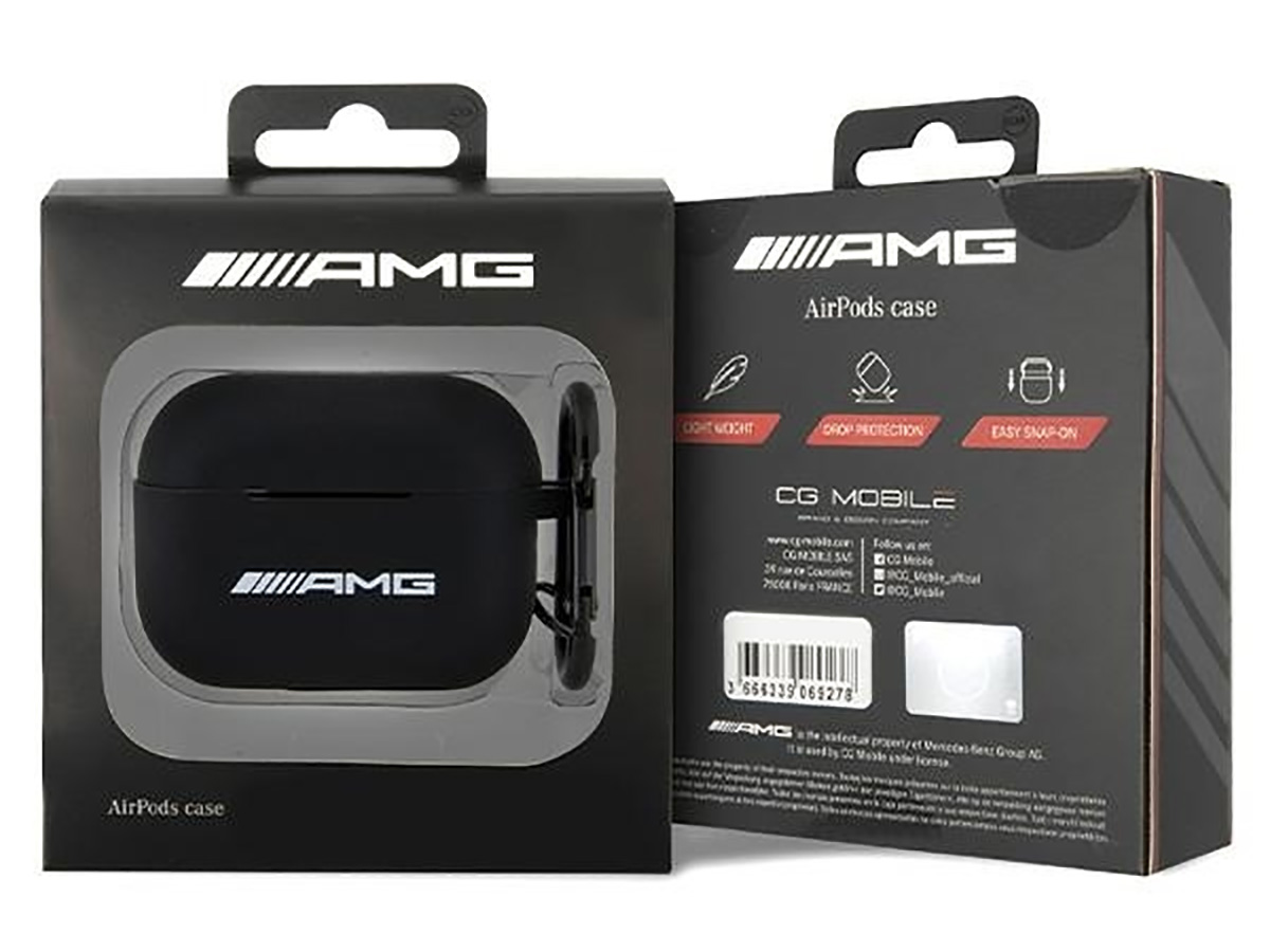 Mercedes AMG Silicone Case Zwart - AirPods Pro 1/2 Hoesje