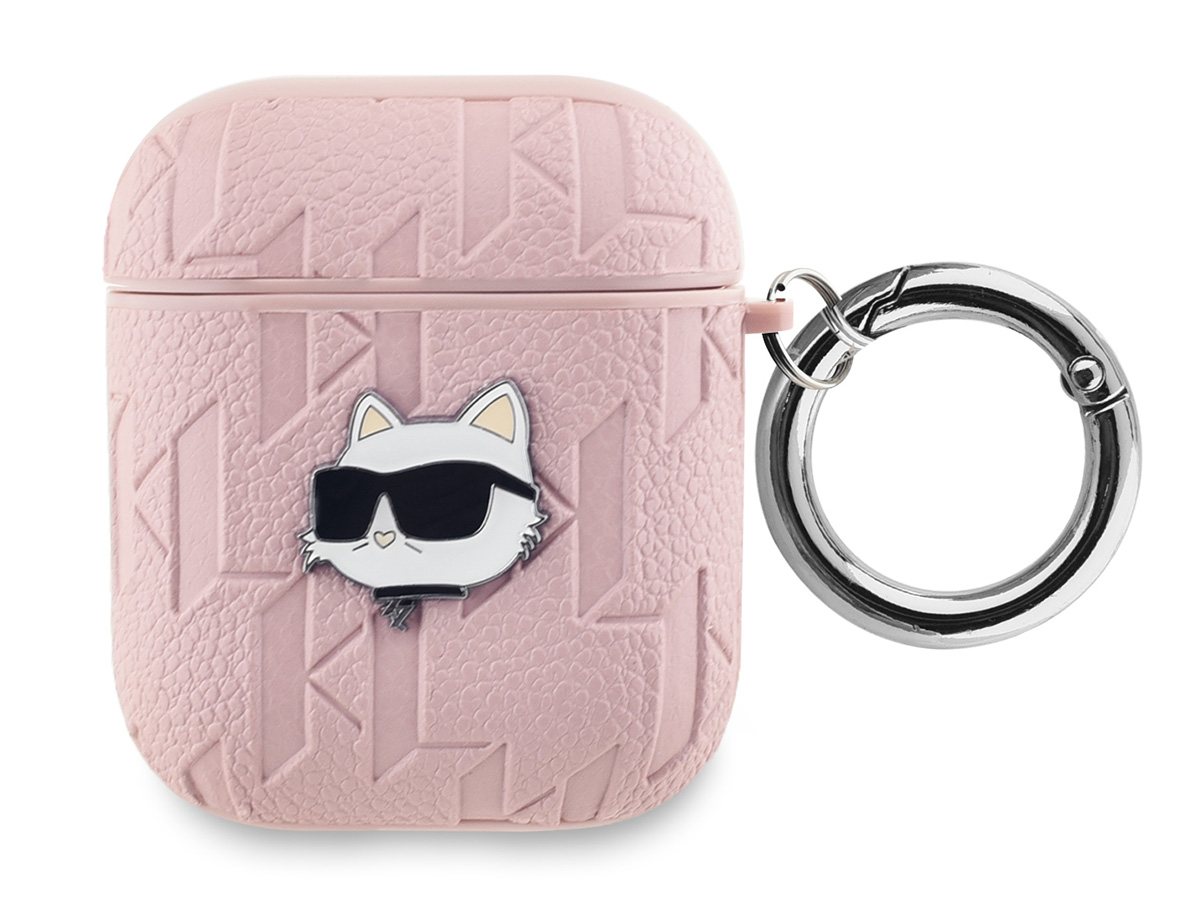 Karl Lagerfeld Ikonik Choupette Monogram Case Roze - AirPods 1 & 2 Case Hoesje