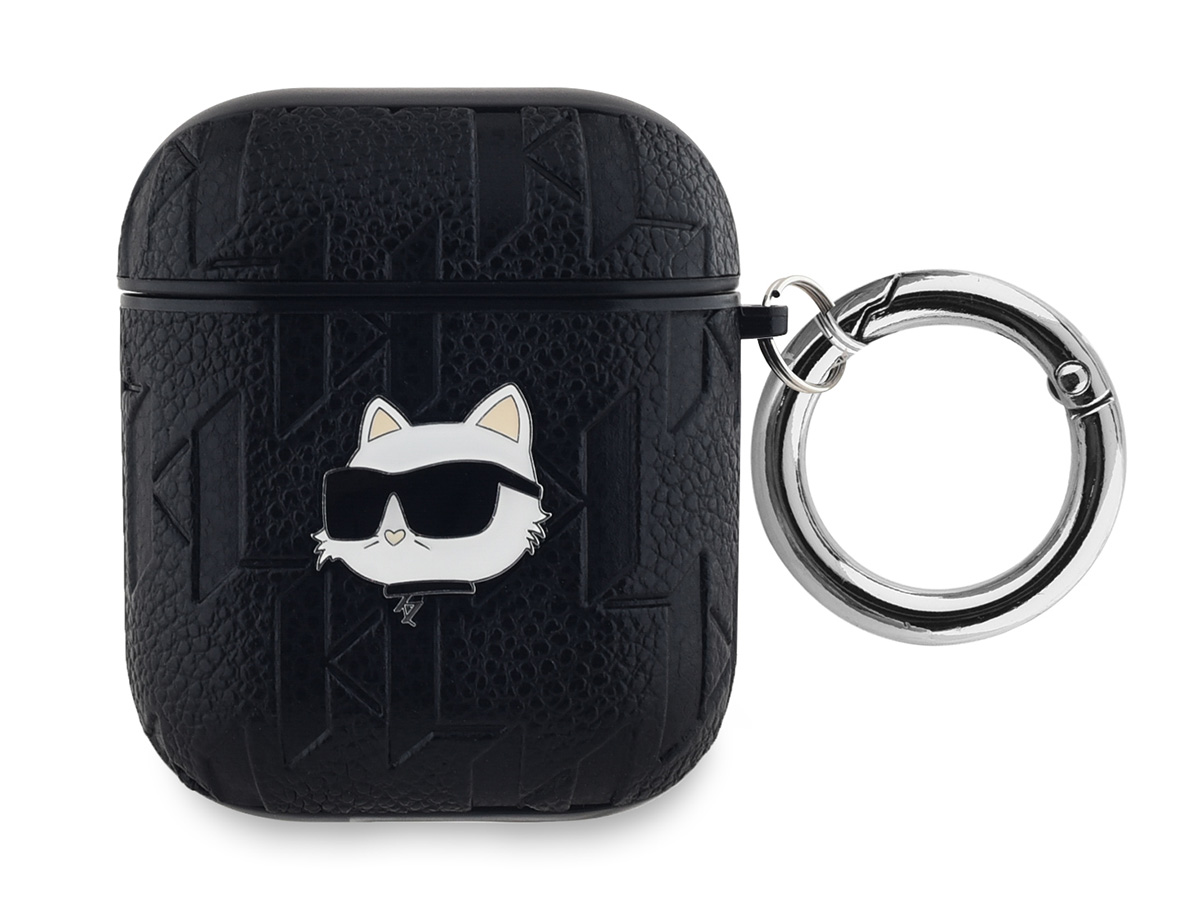 Karl Lagerfeld Ikonik Choupette Monogram Case Zwart - AirPods 1 & 2 Case Hoesje