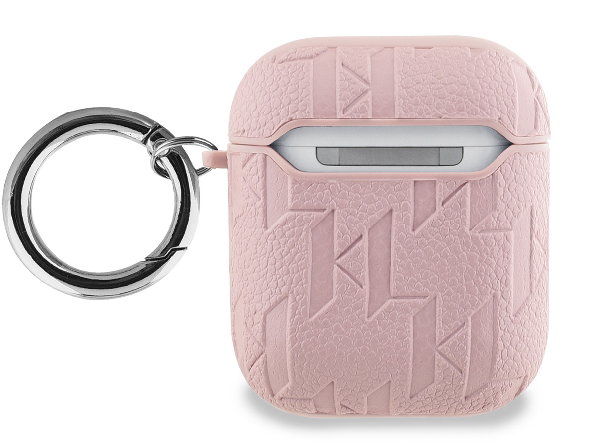 Karl Lagerfeld Ikonik Duo Monogram Case Roze - AirPods 1 & 2 Case Hoesje