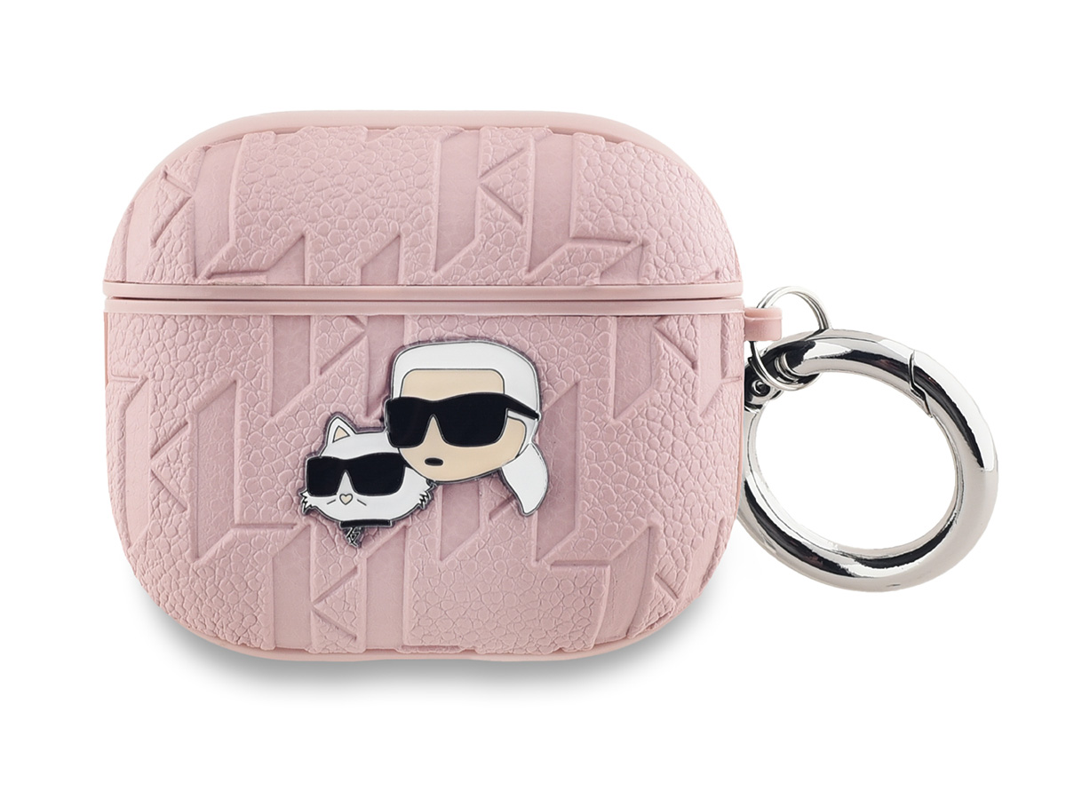 Karl Lagerfeld Ikonik Duo Monogram Case Roze - AirPods 3 Case Hoesje