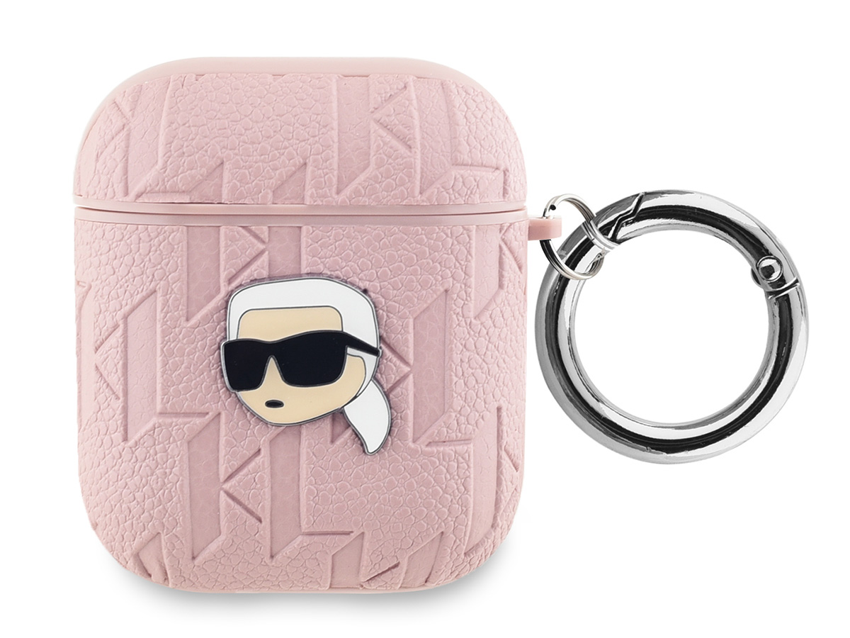 Karl Lagerfeld Ikonik Karl Monogram Case Roze - AirPods 1 & 2 Case Hoesje