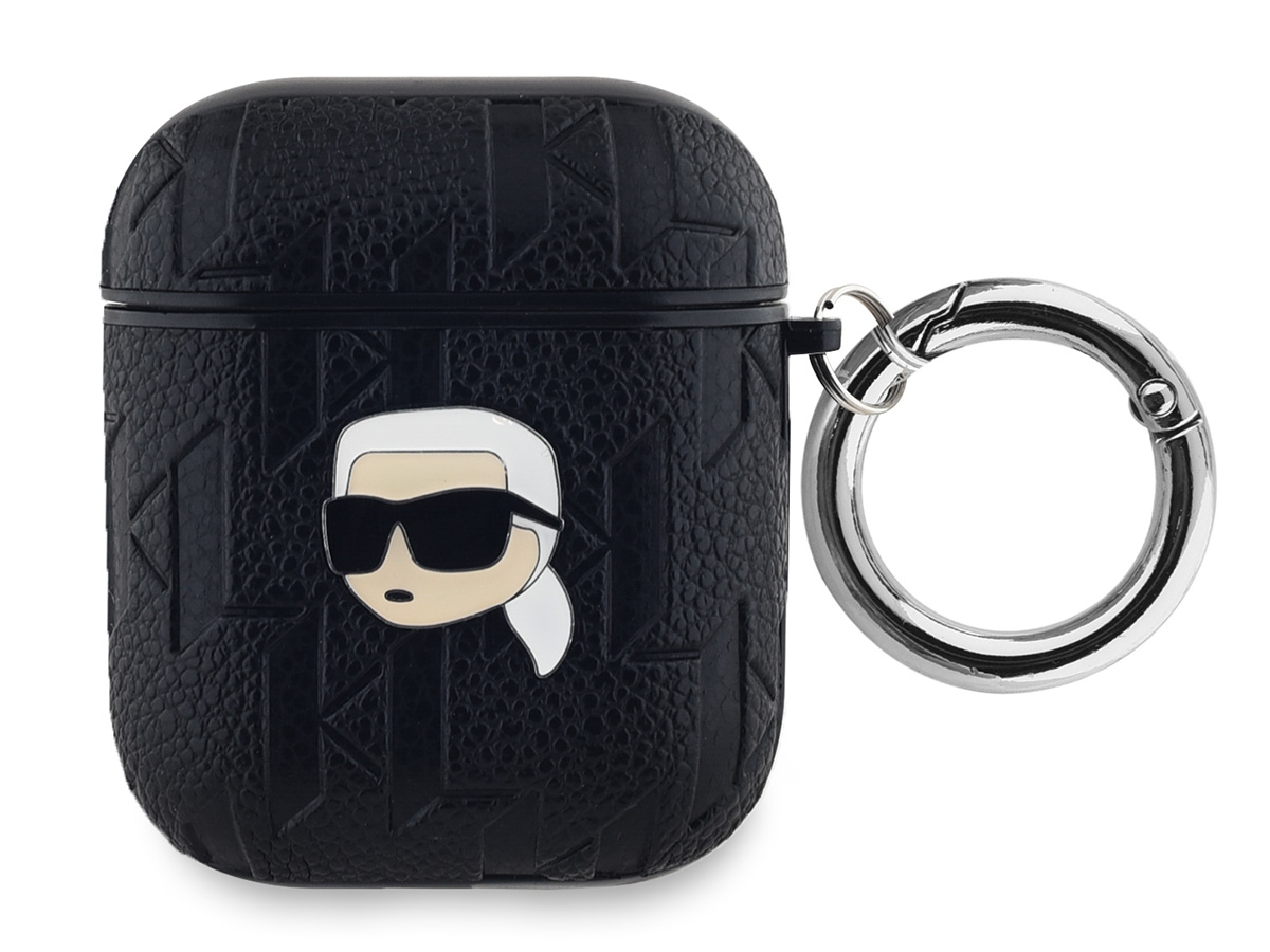 Karl Lagerfeld Ikonik Karl Monogram Case Zwart - AirPods 1 & 2 Case Hoesje