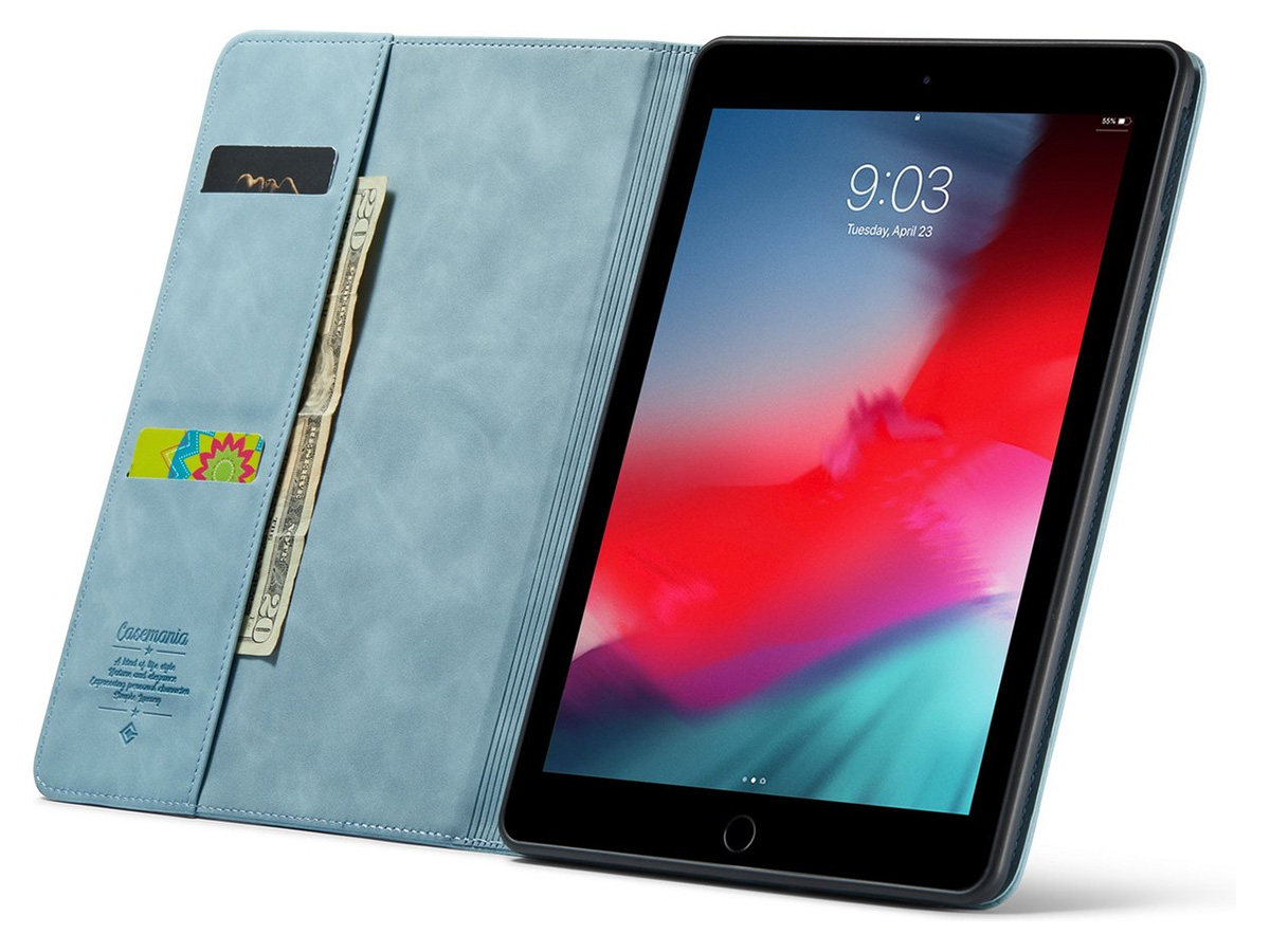CaseMania Slim Stand Folio Case Aqua - iPad Air 4/5 hoesje