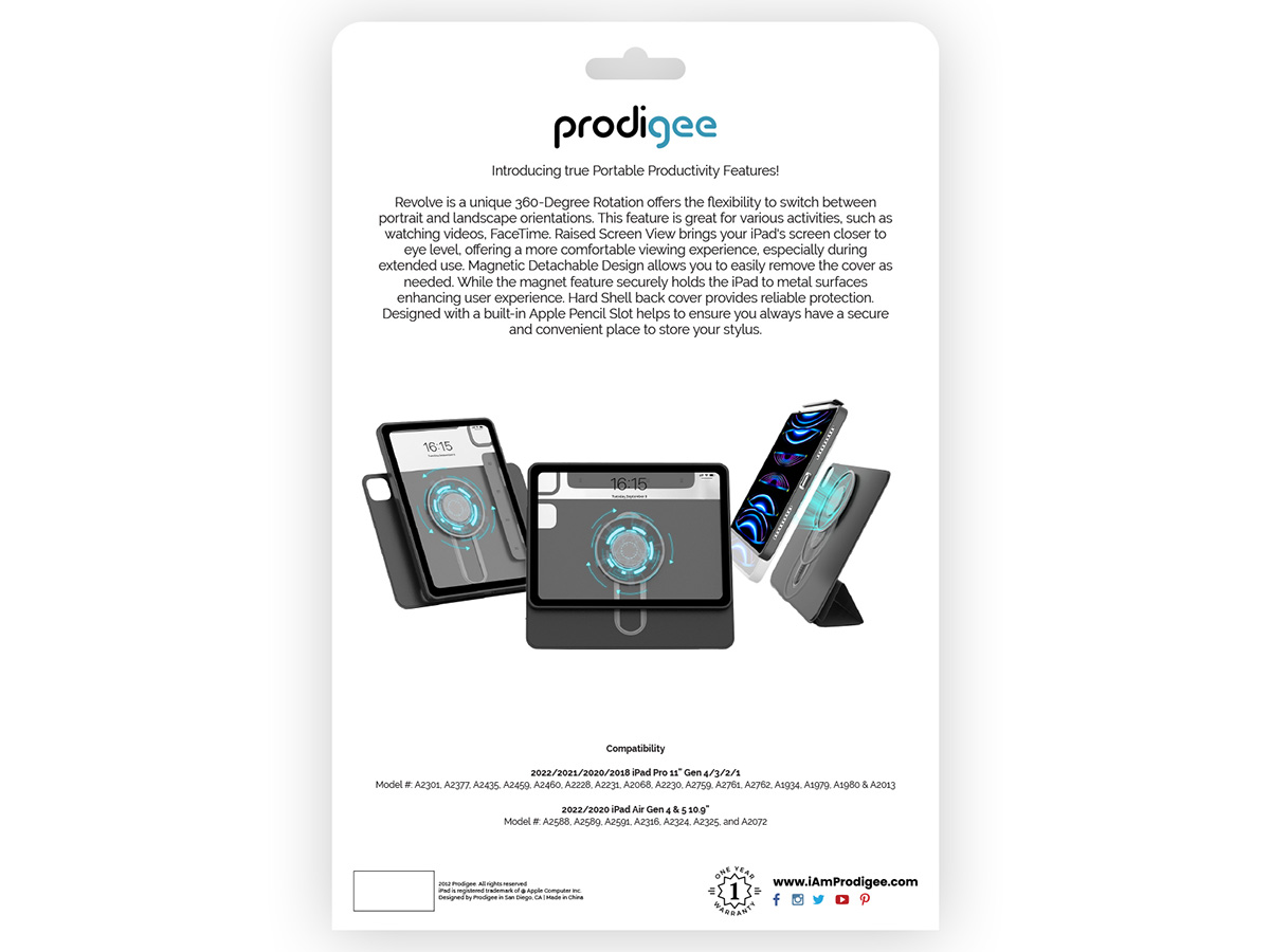 Prodigee Revolve Magnetic Case - iPad Air/Pro 10.9/11