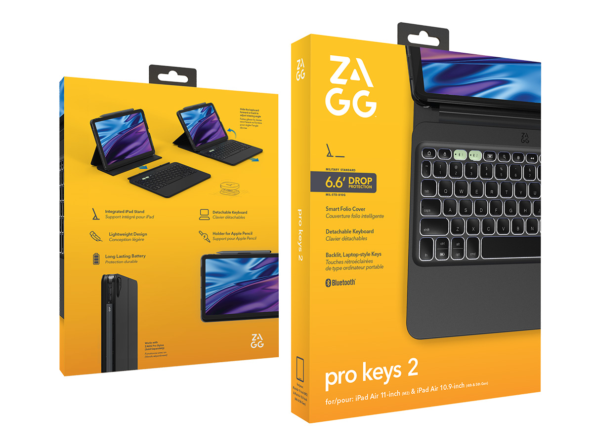 ZAGG Pro Keys 2 Bluetooth Keyboard Case QWERTY - iPad Air 10.9/11 hoesje Toetsenbord