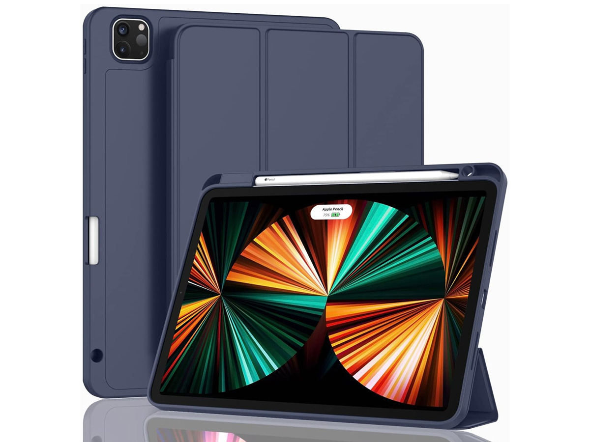 CaseMania Trifold Pencil Case Donkerblauw - iPad Air 13 (M2) hoesje