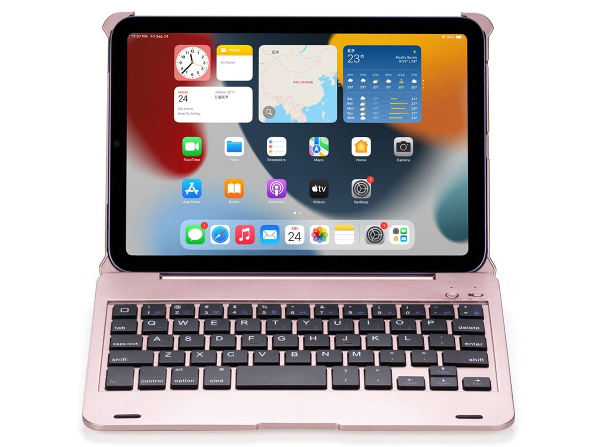 passagier navigatie Reusachtig iPad mini 6 Toetsenbord Case Roze Hoesje met Keyboard