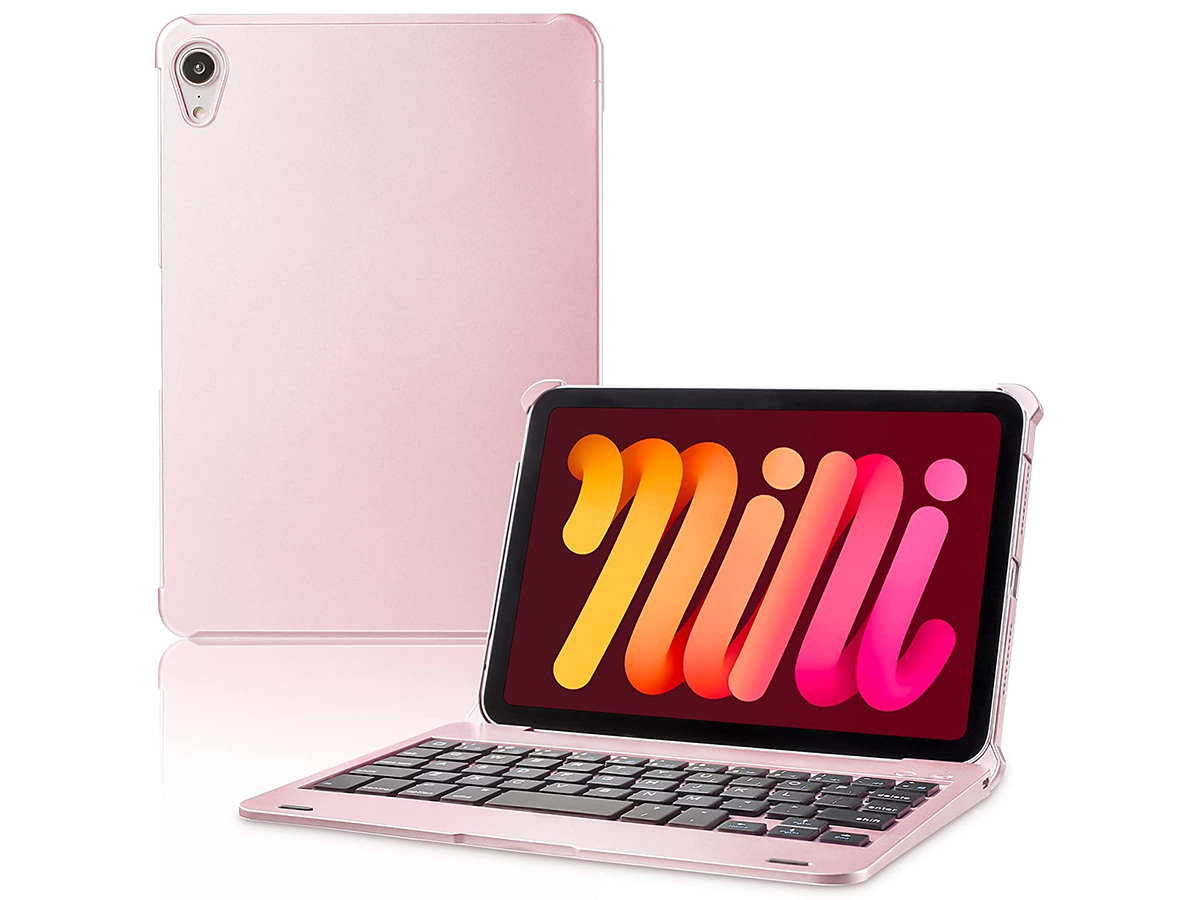 Gebruikelijk Onderwijs Regeren iPad mini 6 Toetsenbord Case Roze Hoesje met Keyboard