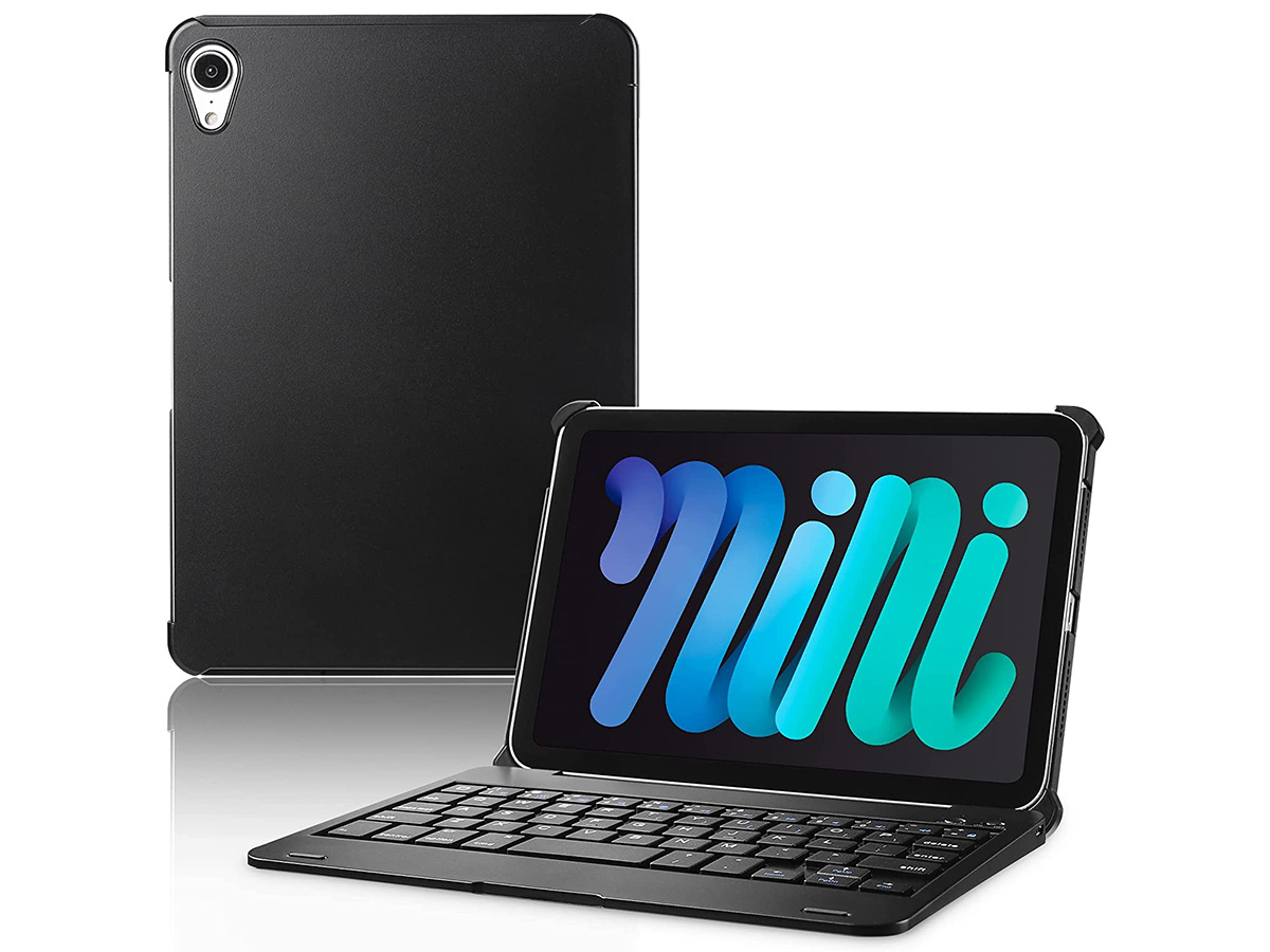 Atlas Jeugd lamp iPad mini 6 Toetsenbord Case Zwart Hoesje met Keyboard