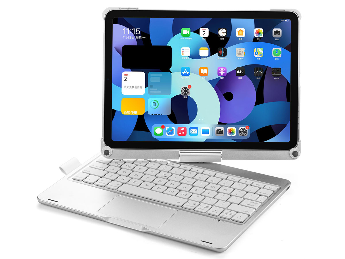 Toetsenbord Case 360 met Muis Trackpad Zilver - iPad Pro 11