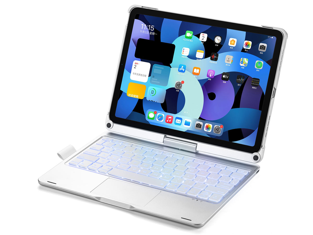 Toetsenbord Case 360 met Muis Trackpad Zilver - iPad Pro 11