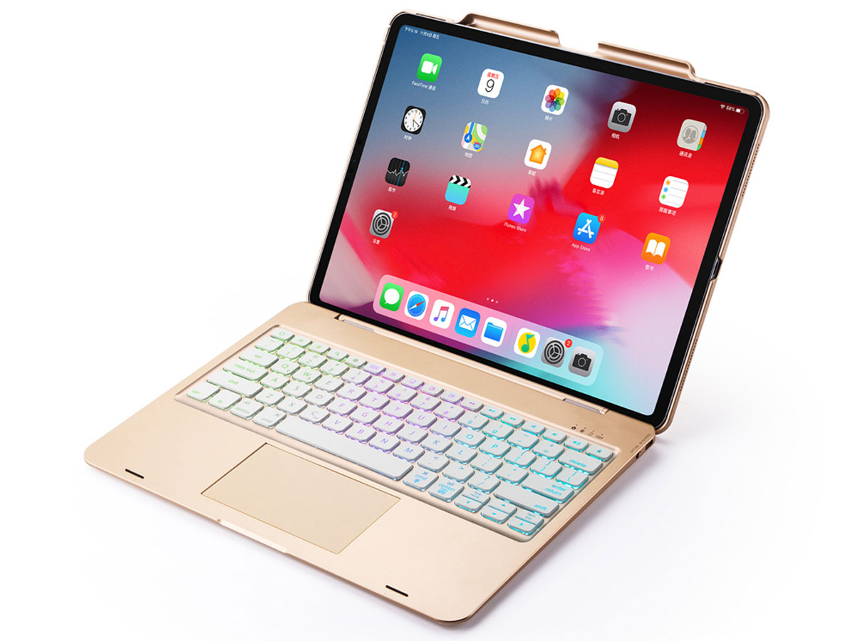samen Consulaat Onafhankelijkheid iPad Pro 12.9 2020 Toetsenbord Case met Trackpad Goud