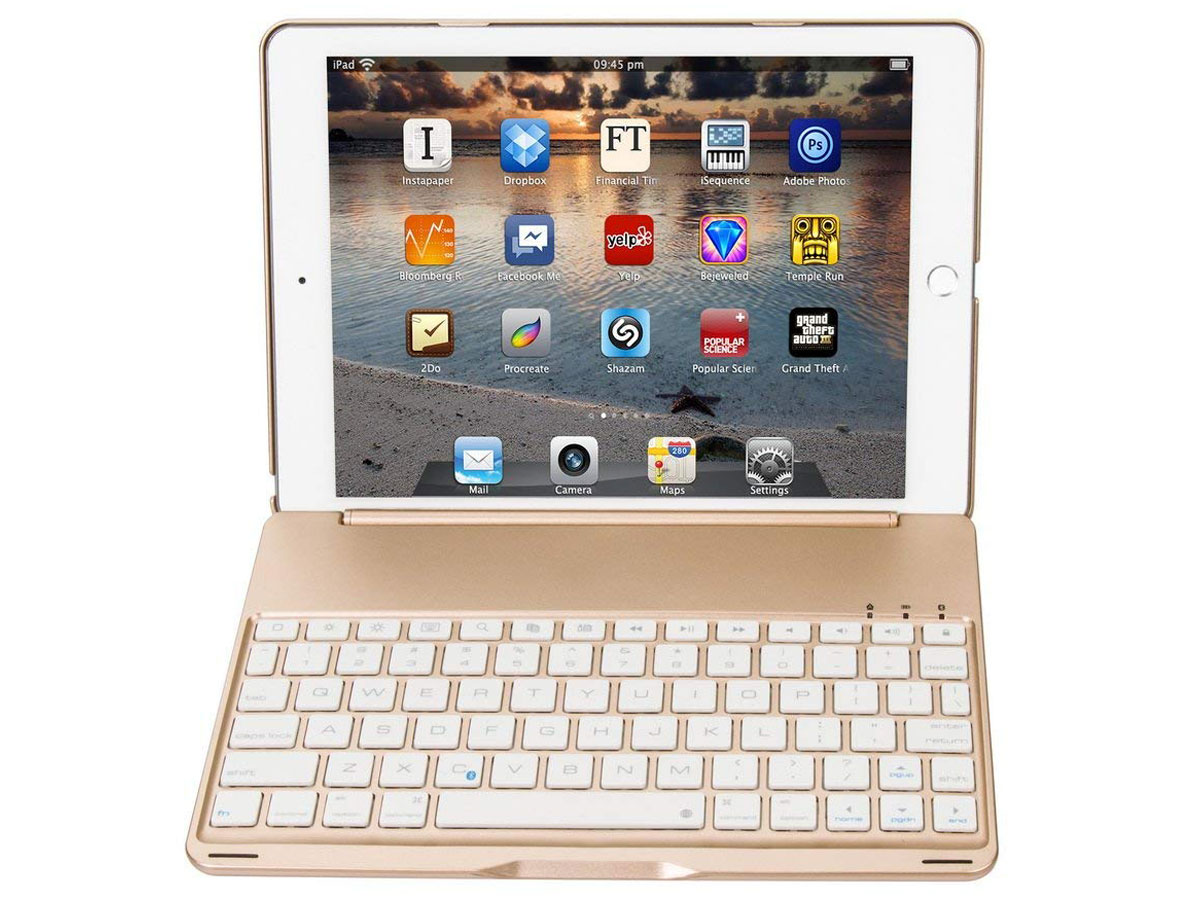 Klagen Minder ongeduldig iPad Air 2 Pro 9.7 Toetsenbord Hoes Keyboard Case Goud