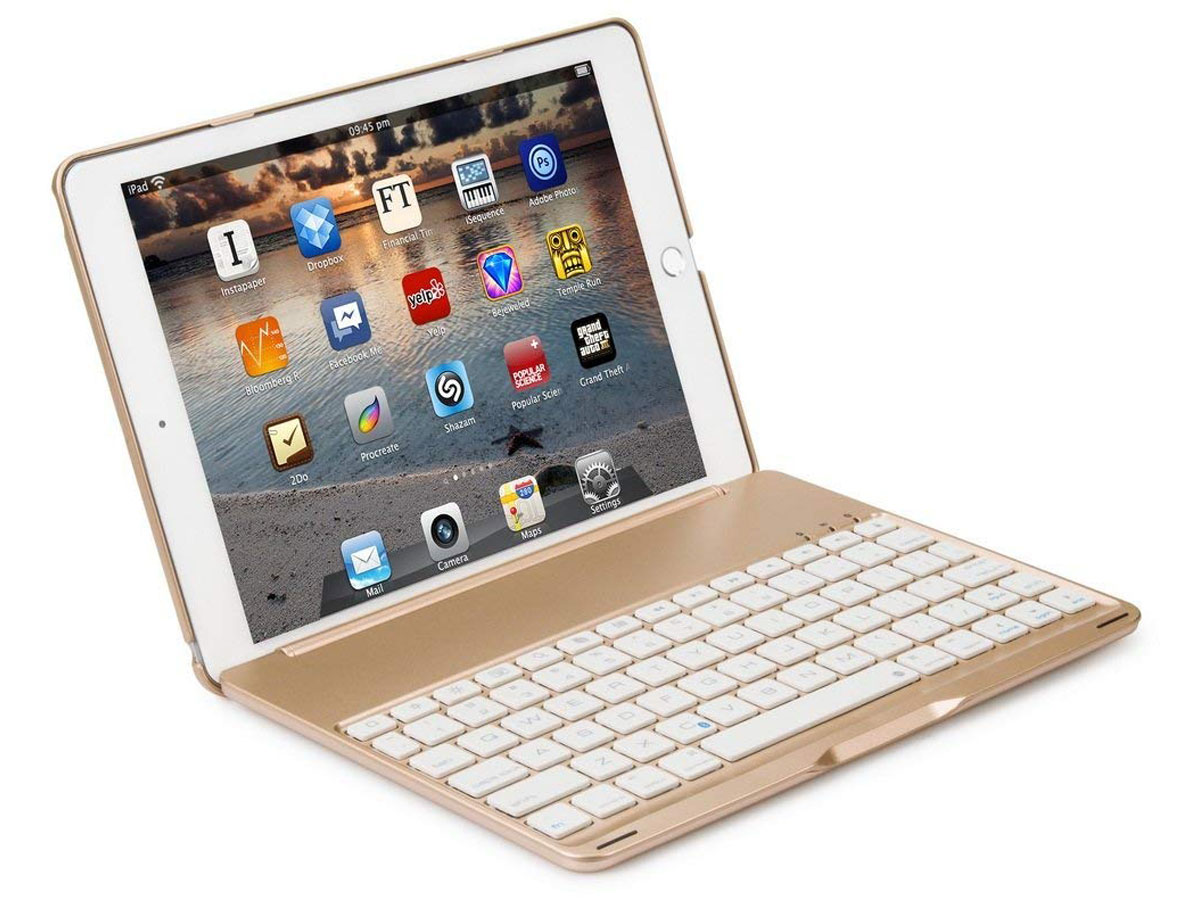 Mechanisch aankomst Aan het water iPad Air 2 Pro 9.7 Toetsenbord Hoes Keyboard Case Goud