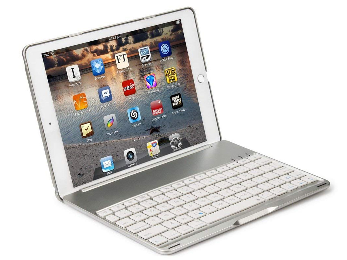 traagheid troon Cusco iPad mini 4 Toetsenbord Hoesje Keyboard Case Zilver