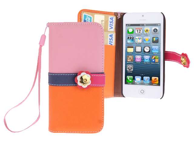 Flower Wallet Case Hoesje voor iPhone 5/5S