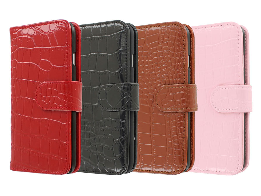 te binden Trots Monument Croco Leather Bookcase | iPhone 6/6s hoesje