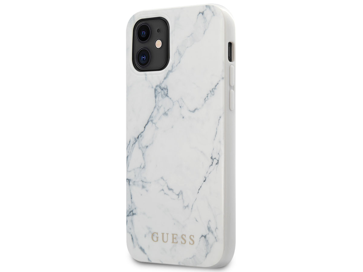 Guess Marble Case Wit iPhone 12 Mini hoesje