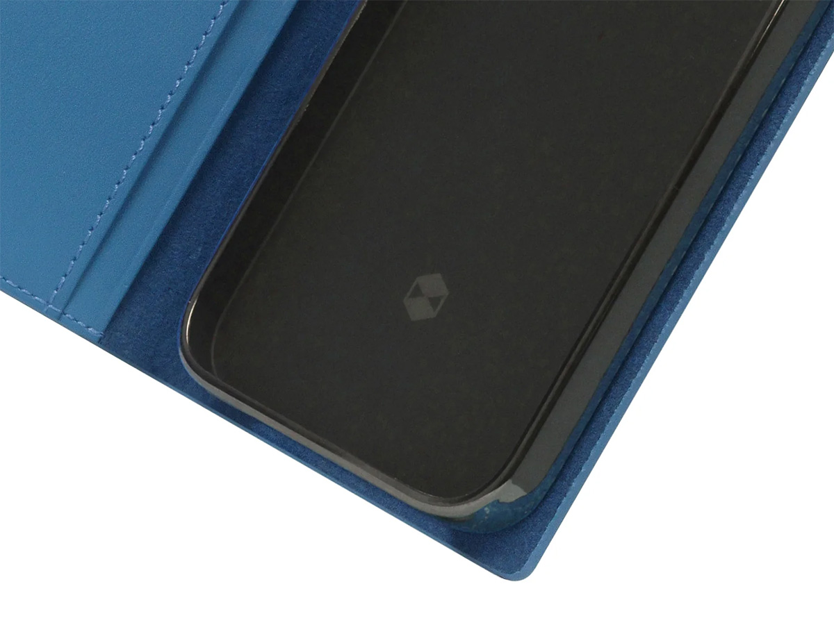 SLG Design D+ Italian Carbon Bookcase Blauw - iPhone 12 Mini hoesje