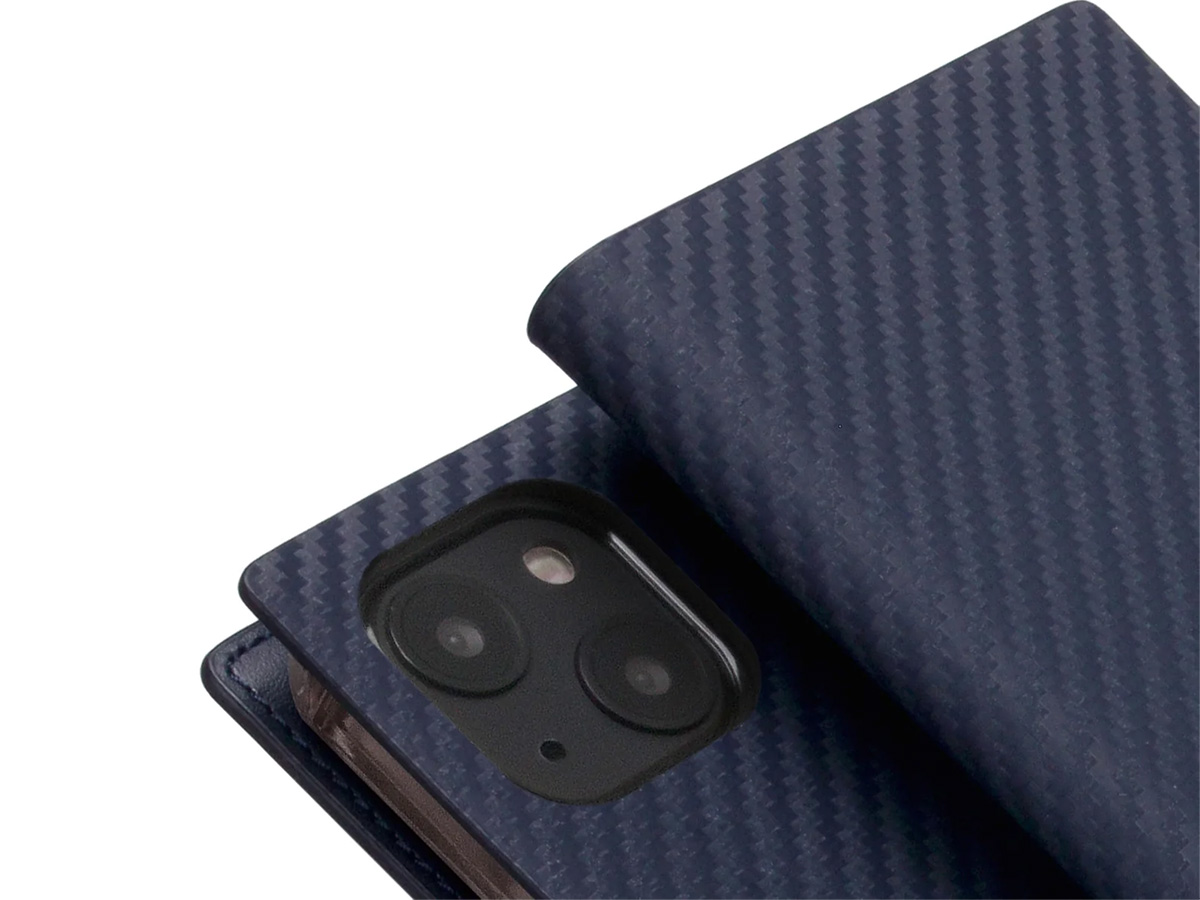 SLG Design D+ Italian Carbon Bookcase Navy - iPhone 12 Mini hoesje