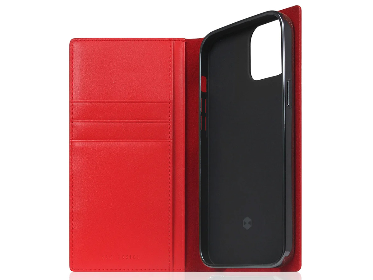 SLG Design D+ Italian Carbon Bookcase Rood - iPhone 12 Mini hoesje