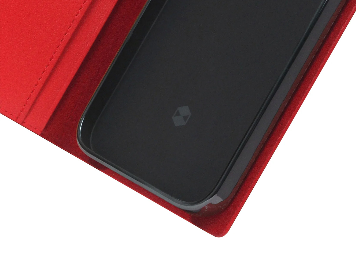 SLG Design D+ Italian Carbon Bookcase Rood - iPhone 12 Mini hoesje