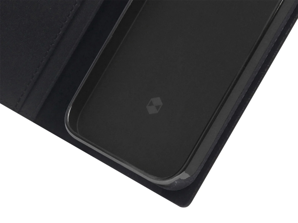 SLG Design D+ Italian Carbon Bookcase Zwart - iPhone 12 Mini hoesje