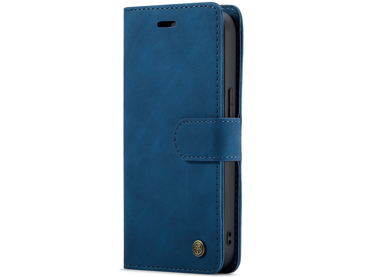 CaseMania 2in1 Magnetic Bookcase Donkerblauw - iPhone 12/12 Pro Hoesje