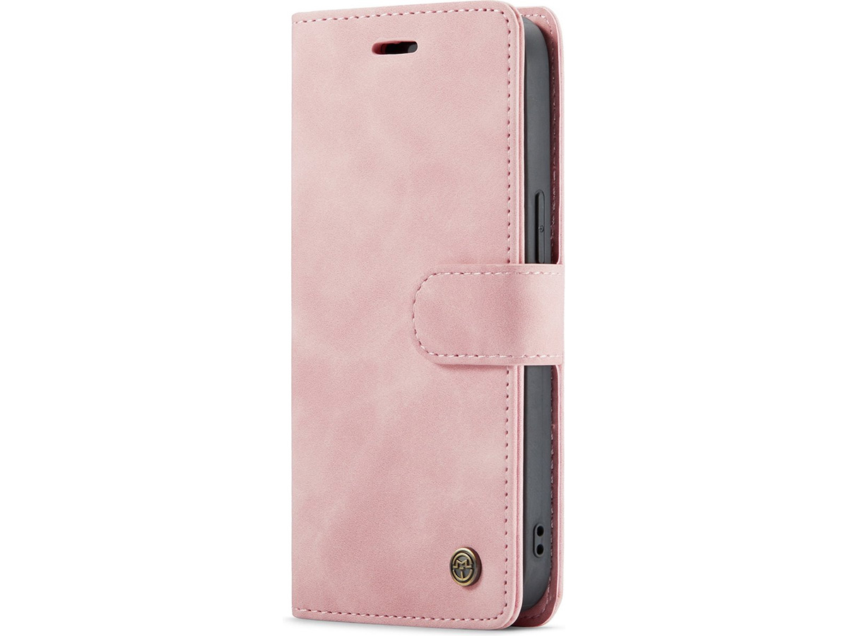 CaseMania 2in1 Magnetic Bookcase Roze - iPhone 12/12 Pro Hoesje