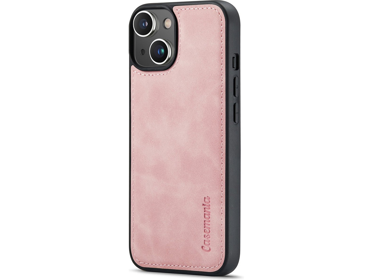 CaseMania 2in1 Magnetic Bookcase Roze - iPhone 12/12 Pro Hoesje