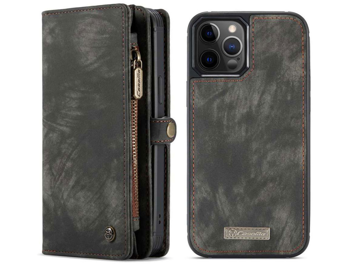 Origineel Onmiddellijk Afwijzen CaseMe 2in1 Wallet Case | iPhone 12/12 Pro Hoesje Zwart